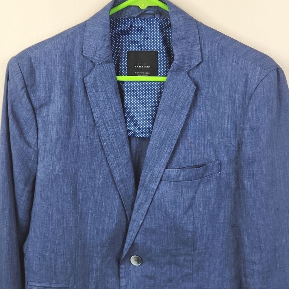 Zara Man Multipocket 2 Button Double Vented Light… - image 2